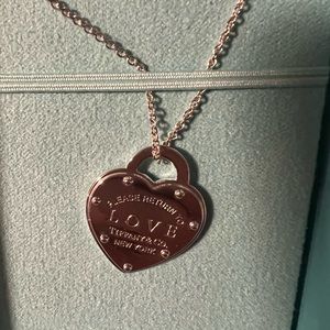 Authentic Tiffany &co sterling heart love pendant